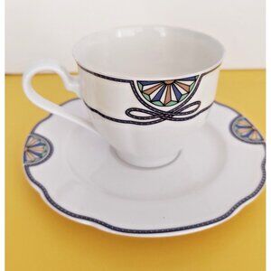 Vintage Rosenthal Grace Society Pearl China Teacup & Saucer Set Art Deco